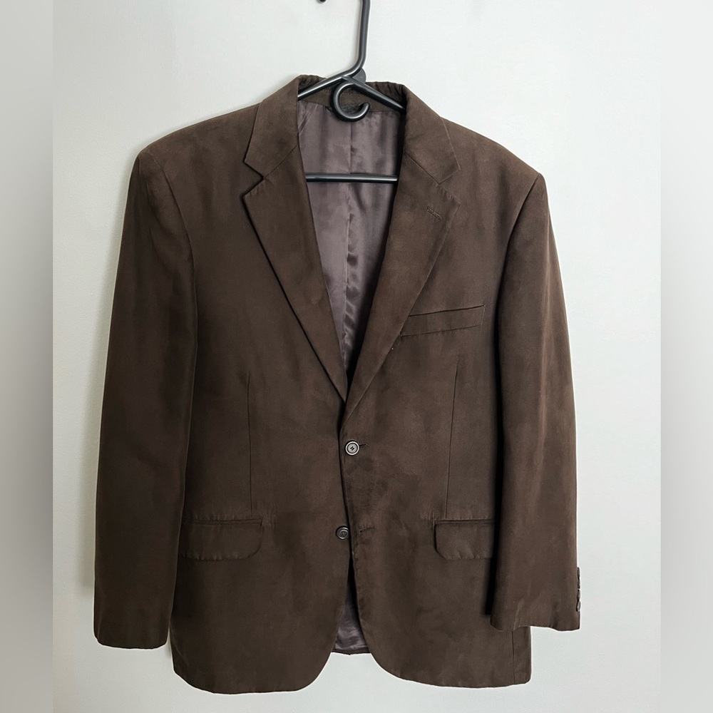 Brown faux suede Andrew Fezza sport coat blazer